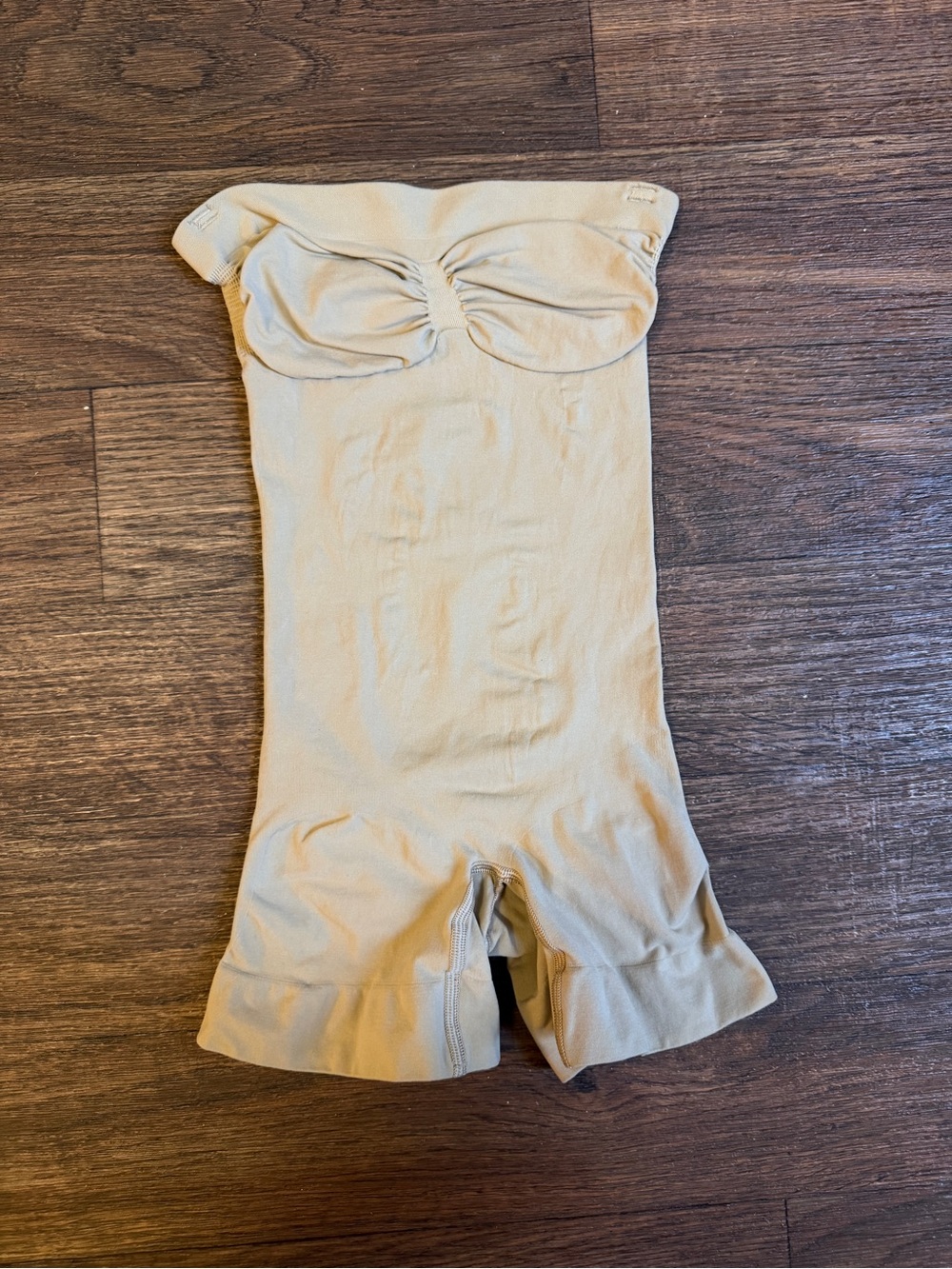 SKIMS Shapewear Strapless Shaping One-Piece in Light Beige Open Gusset